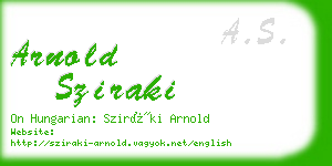 arnold sziraki business card